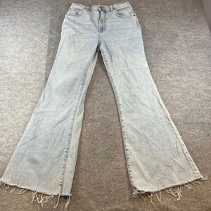 Abercrombie Women Ultra High Rise Flare Light Wash Boho Hem 29 8R Denim Jeans